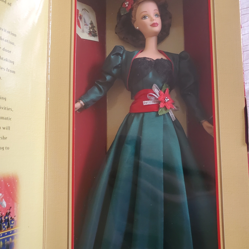 Mattel Holiday Barbie Doll - Green and Red